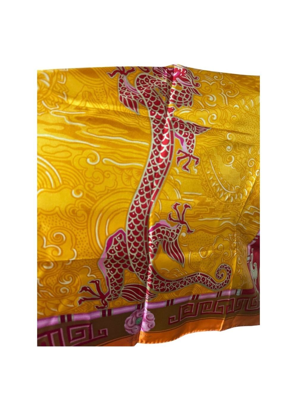 Cartier Silk Double Dragon Scarf/ Shawl 34"must de Cartier Scarf in Box